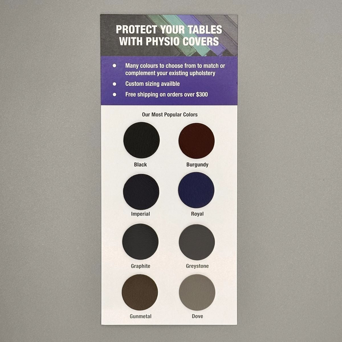Naugahyde Vinyl - Free Swatch Card - Our In-House Colours